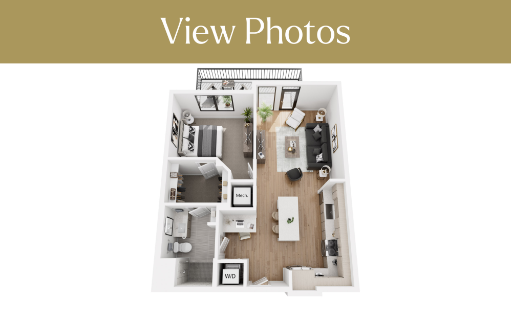 1BR A  - 1 bedroom floorplan layout with 1 bathroom and 778 - 834 square feet